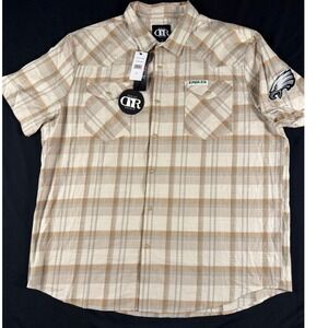 Darius Rucker Philadelphia Eagles Mens XXL Plaid Snap Front Short Sleeve Shirt